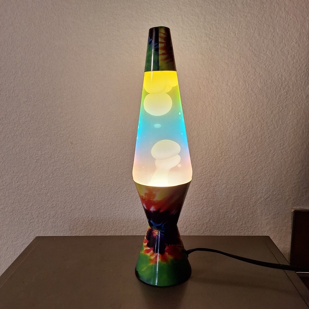 Vintage Psychedelic LAVA LAMP Lava Lite RETRO TIE-DYE Schylling WORKS VIDEO